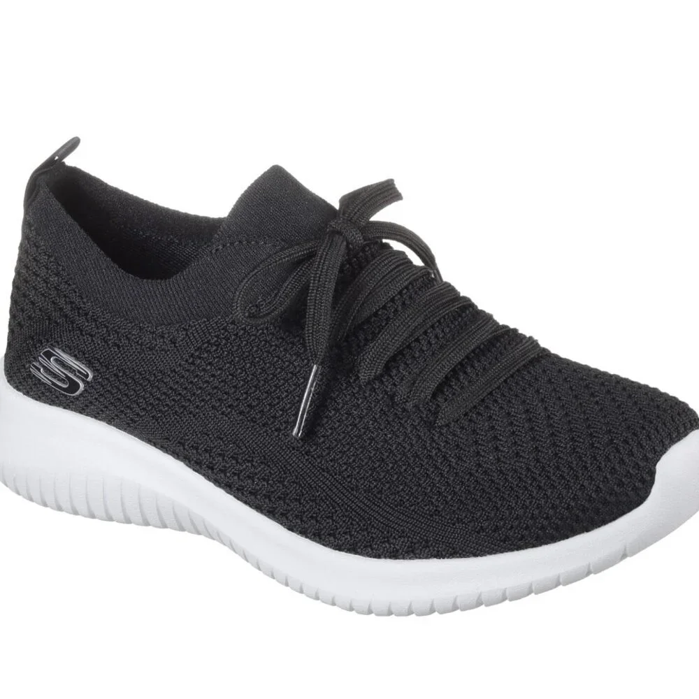 NEW! Skechers Women's Slipon Sneakers Skech-Knit Memory Foam Black - Picture 1 of 8